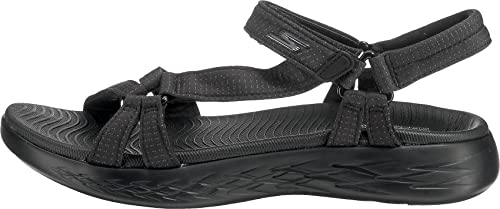 SKECHERS ON-THE-GO 600-BRILLIANCY SPORT SANDAL WOMEN 9 BLACK - Brand New