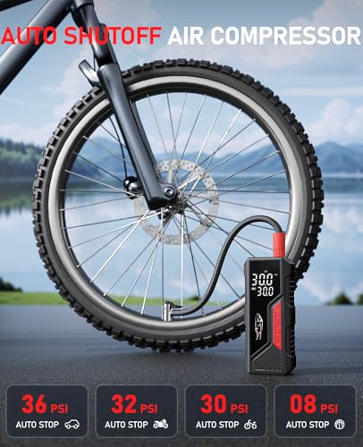 ANESON TIRE INFLATOR PORTABLE AIR COMPRESSOR 150PSI BATTERY CZK-DC04 - BLACK - Like New