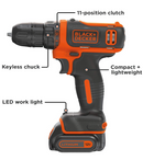 BLACK+DECKER 12V MAX Cordless Drill/Driver BLACK LDX112 - Like New
