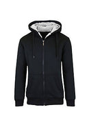 Q-ACTIVE MEN'S SHERPA LINED FLEECE ZIP-UP HOODIE - SIZE: MEN M - BLACK - Like New