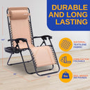 SereneLife Zero Gravity Chairs Set of 2 - Adjustable Steel Mesh Lawn Chairs - Like New