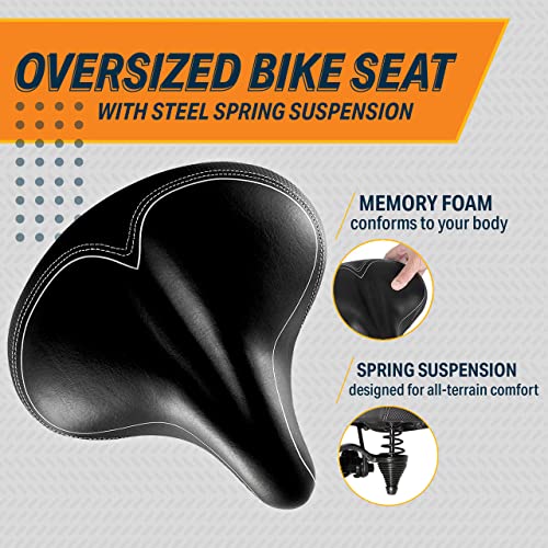 BIKEROO WIDE CRUISER SADDLE COMFORT SEAT FITS INDOOR OUTDOOR - Scratch & Dent
