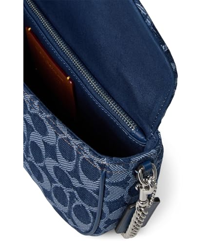 COACH BROOK CHAIN BAG IN SIGNATURE DENIM, LH/DEEP BLUE MULTI - Brand New