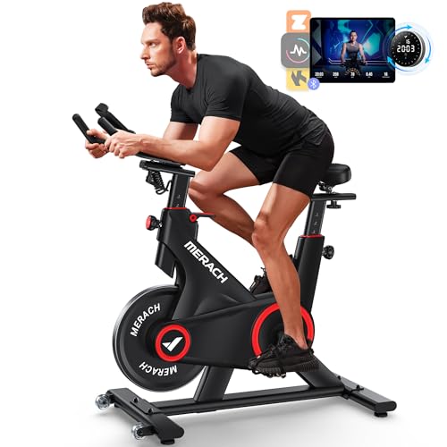 MERACH INDOOR CYCLING BIKE EXERCISE BIKE HOME WITH MAGNETIC/AUTO RESISTANCE - Like New