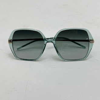 HUGO BOSS WOMEN SQUARE SUNGLASSES 57 17 140 - TRANSPARENT GREEN ACETATE - Like New