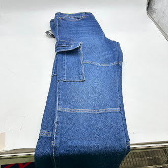 BLU ICE MEN'S STRETCH CARGO POCKET JEANS - SIZE: MEN 30W X 30L - DARK WASH - Brand New