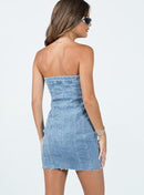 PRINCESS POLLY WOMEN'S HOUSER MINI DRESS DENIM SIZE WOMEN 8 BLUE - NEW - Brand New