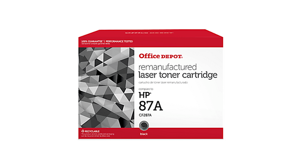 OFFICE DEPOT REMANUFACTURED BLACK TONER CARTRIDGE REPLACEMENT FOR HP 87A - BLACK - Brand New