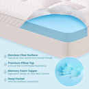 APRLEAF MATTRESS TOPPER CALKING SIZE BED 4 INCH DUAL LAYER - WHITE - Like New