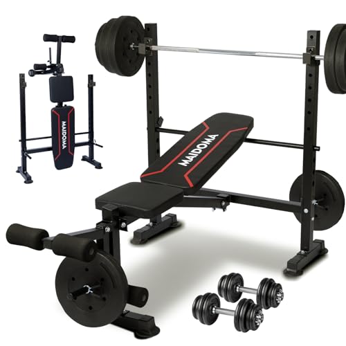 Foldable Weight Bench Set for Home Gym, Incline Decline Bench MA005782R - BLACK - Like New