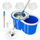 Spin Mop and Bucket with Wringer Set, 360° Mop and Bucket System - Blue - Brand New