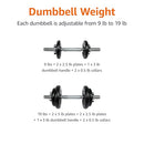 Amazon Basics Adjustable Dumbbell Hand Weight Set with Storage Case 38 lbs BLACK - Brand New