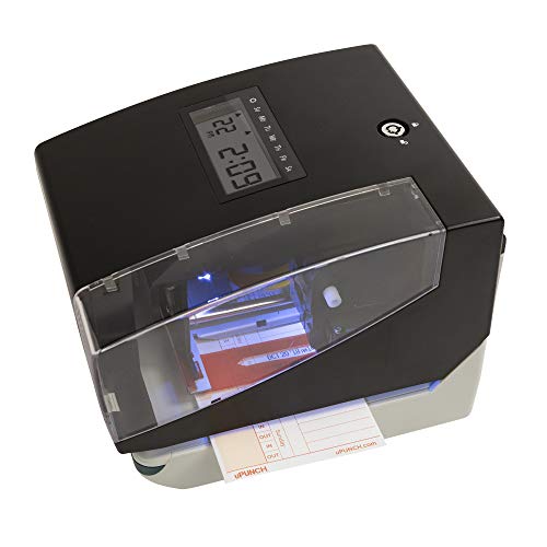 UPUNCH CR1000 TIME CLOCK & DATE STAMP SYSTEM, 50 CARDS, RIBBON & KEYS - BLACK - Like New