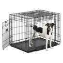 MIDWEST HOMES MEDIUM OVATION DOUBLE DOOR 30" FOLDING METAL DOG CRATE - BLACK - Like New