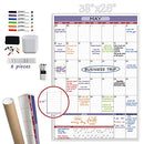 Vertical Large Dry Erase Wall Calendar 38"x 26" Undated Monthly B097MHTLR8 - Like New