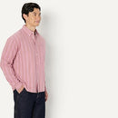AMAZON ESSENTIALS MODERN OVERSIZED-FIT COTTON LONG SLEEVE SHIRT - MEN S - STRIPE - Brand New