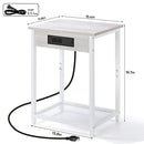 MELOS NIGHTSTANDS SET OF 2 WITH USB PORTS 2 TIER - LIGHT MAPLE WHITE - Like New
