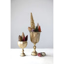 Creative Co-Op Metal Footed Planter, Antique Brass Finish - Brand New