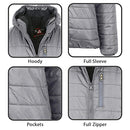 GALAXY BY HARVIC MENS SHERPA-LINED HOODED PUFFER JACKET, ROYAL, LARGE - Brand New