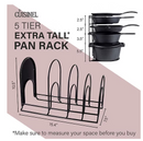 CUISINEL HEAVY DUTY PAN AND POT ORGANIZER - 5 TIER RACK - 15 INCH - RED - Brand New