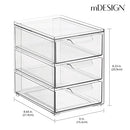 mDesign Plastic Stackable Storage Organizer Bin for (4 Pack) - Clear - Brand New