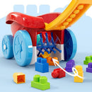 Building Toy Block Scooping Pull Wagon with 20 Pieces Storage JLG81-9633 - RED - Brand New