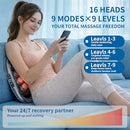 Binxalin 16 Head Massage Gun Deep Tissue,Percussion Massager, 9 Speeds - GRAY - Like New