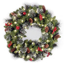 National Tree Company 24in Pre-Lit Crestwood Spruce Christmas Wreath - Green - Brand New