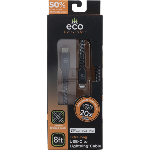 EcoSurvivor USB-C to Lightning 8ft Cable