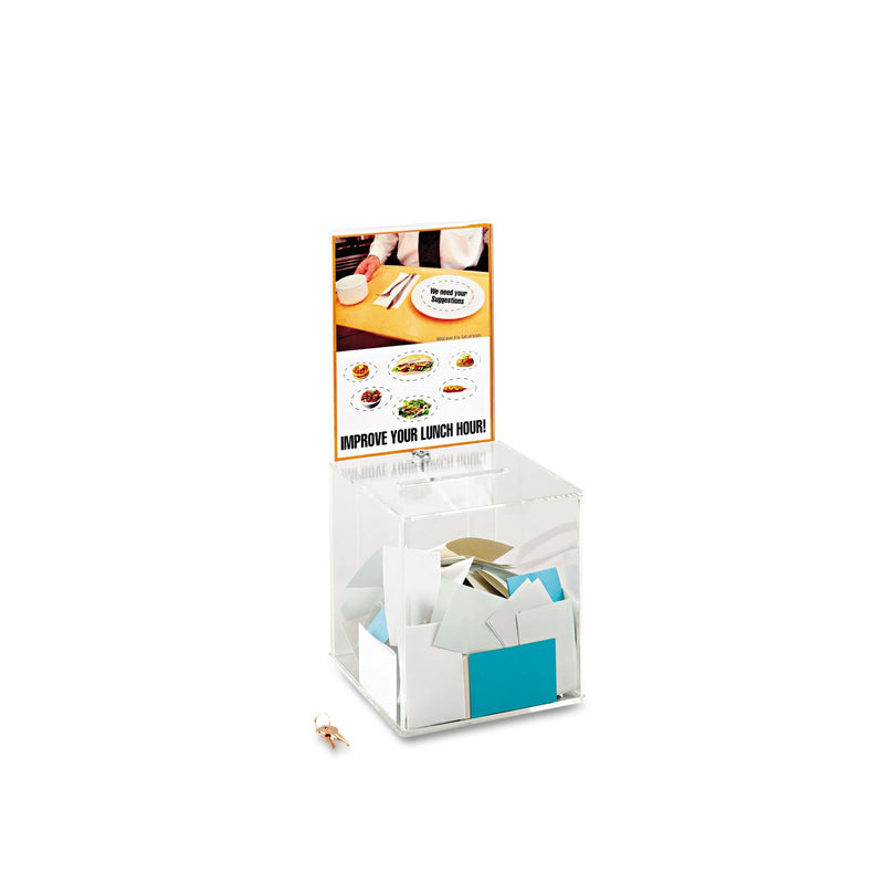SAFCO 4234CL LARGE ACRYLIC COLLECTION BOXES - CLEAR - Brand New