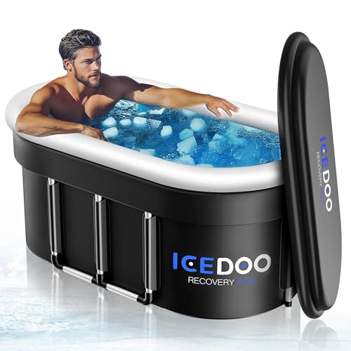 ICEDOO UPGRADED 132 GAL XXL LARGE OVAL ICE BATH WITH AIR RING OIBT175 - BLACK - Like New