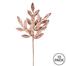 Vickerman 22" Rose Gold Glitter Bayleaf Christmas Spray, 12 Sprays per Pack - Brand New