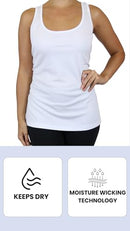 Galaxy by Harvic Womens Moisture Wicking Racerback Tagless Polyester Tops White - Brand New