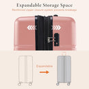 Sweetcrispy 20" Carry on Luggage, Hard Shell ABS, Wheels, TSA Lock - Pink - Like New
