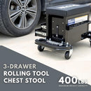 PRO-LIFT MECHANIC ROLLER SEAT TOOL FREE C-3300 – 400 LBS CAPACITY - BLACK - Like New
