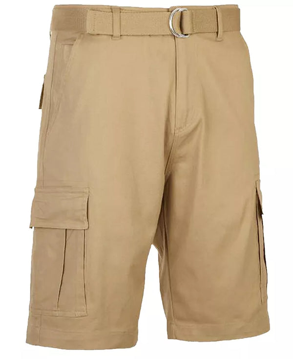 BLU ROCK MEN'S FLEX STRETCH CARGO SHORTS 30 - KHAKI - Brand New