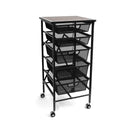ORIGAMI 5 TIER MESH DRAWERS ROLLING CART CRAFT SMALL DESK DFS-05-BLACK - BLACK - Like New