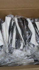 Cutlery Kits 60g HW Black FKS SP 1 ply Napkin Clear Wrap 611968 - 250 Count - Brand New