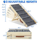 YORWHIN Dog Ramp for Dogs 39.4" Long Dog Stairs Pet Ramp 5 Adjust Grey - Brand New