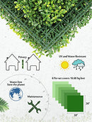 ULAND Artificial Plant Panel Patio Boxwood 20”x 20” 6 pack B06XKYC6HS - Green - Brand New