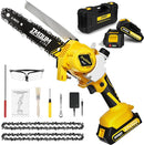 imoumlive 6-Inch Mini Chainsaw Brushless Cordless w/ Oil, DLJ-6 - Black/Yellow - Like New