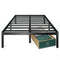 ZINUS VAN 16 " METAL PLATFORM BED FRAME STEEL, SLAT SUPPORT KING - BLACK - Like New