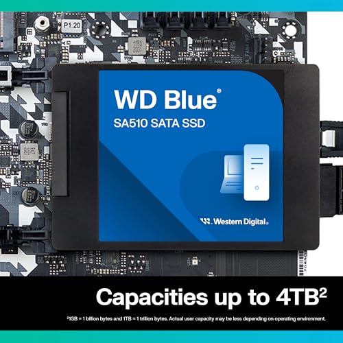 WD BLUE SA510 1TB SSD 3D NAND SATA III 6GB/S 2.5" INTERNAL DRIVE - BLACK - Like New