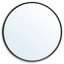 ZENIDA Round Wall Mirror 30" Large Circle Mirror Black Metal Framed - New - Brand New