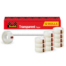 SCOTCH TRANSPARENT TAPE, CLEAR TAPE, 1 INCH CORE, 3/4 IN X 1000 IN - Brand New