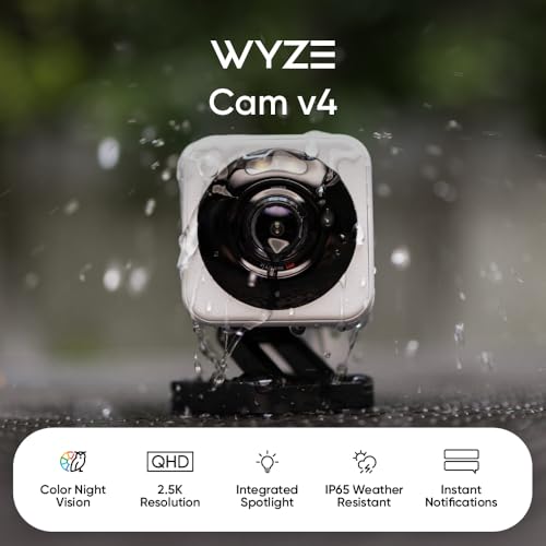 WYZE CAM V4, 2.5K HD WIFI SMART HOME SECURITY CAMERA, WIRED - Scratch & Dent
