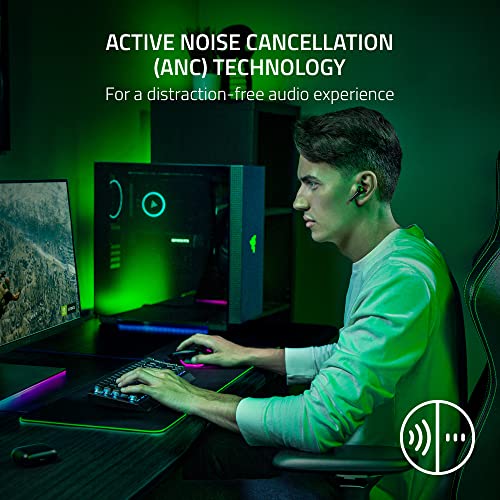 RAZER HAMMERHEAD HYPERSPEED WIRELESS MULTI-PLATFORM GAMING EARBUDS - BLACK - Like New