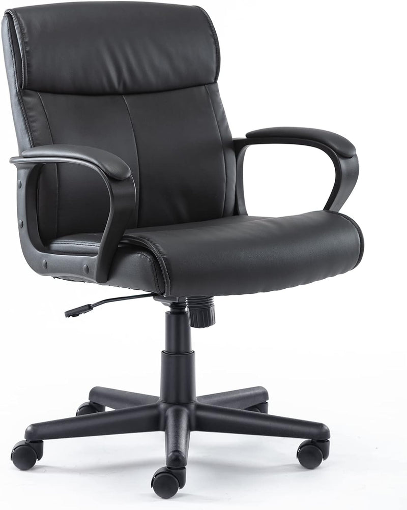 OLIXIS Office Chair MidBack Computer Desk Chair with Armrests C-2639-BK - Black Like New