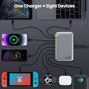 GKUTW USB C CHARGER 200W USB C CHARGER BLOCK UPGRADED GAN III 8-PORT - BLACK - Brand New