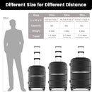 AXIDOU 20 INCH CARRY-ON LUGGAGE 22X14X9, SUITCASE SPINNER, PP20-01 - BLACK - Like New